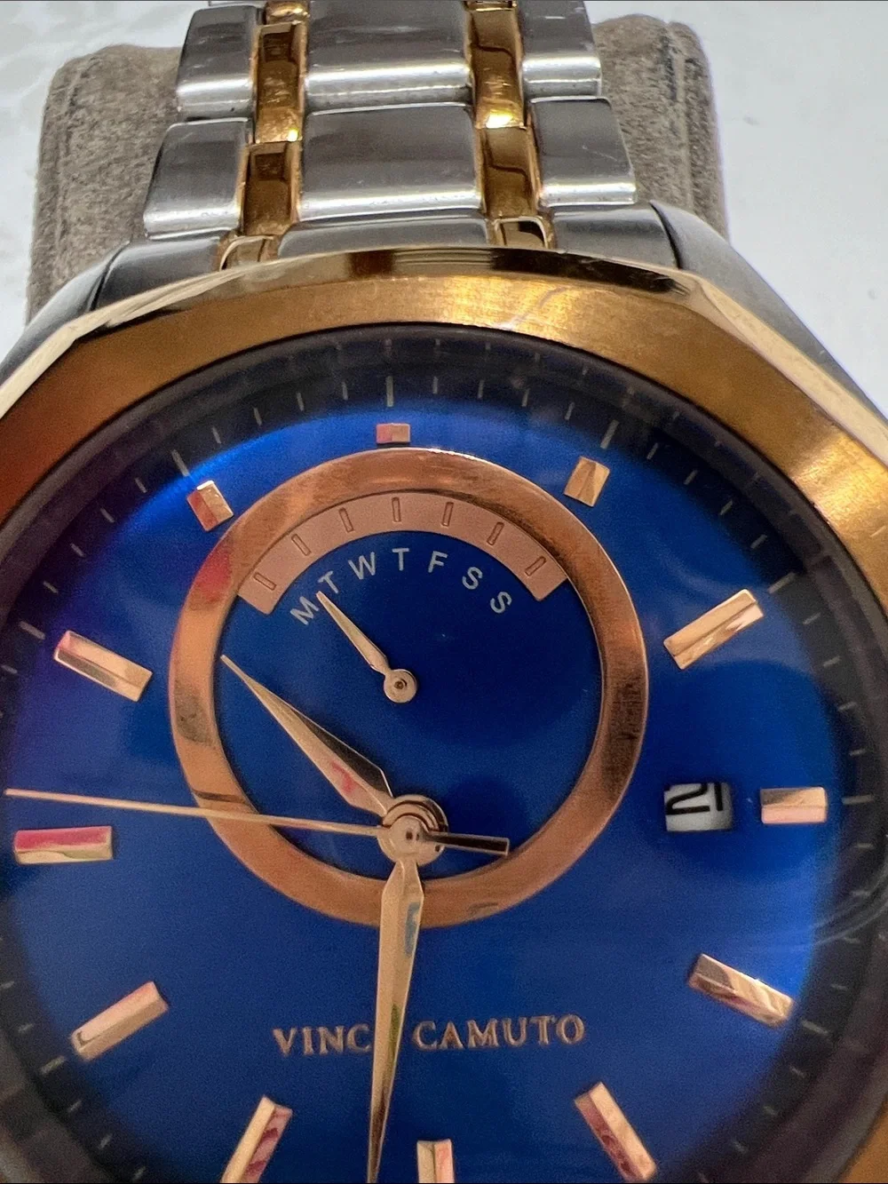 Vince Camuto Blue and Gold Two-Tone Men’s Watch